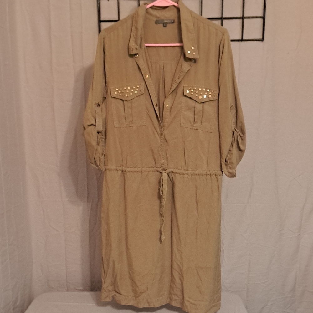 Matty M Khaki Shirt Dress